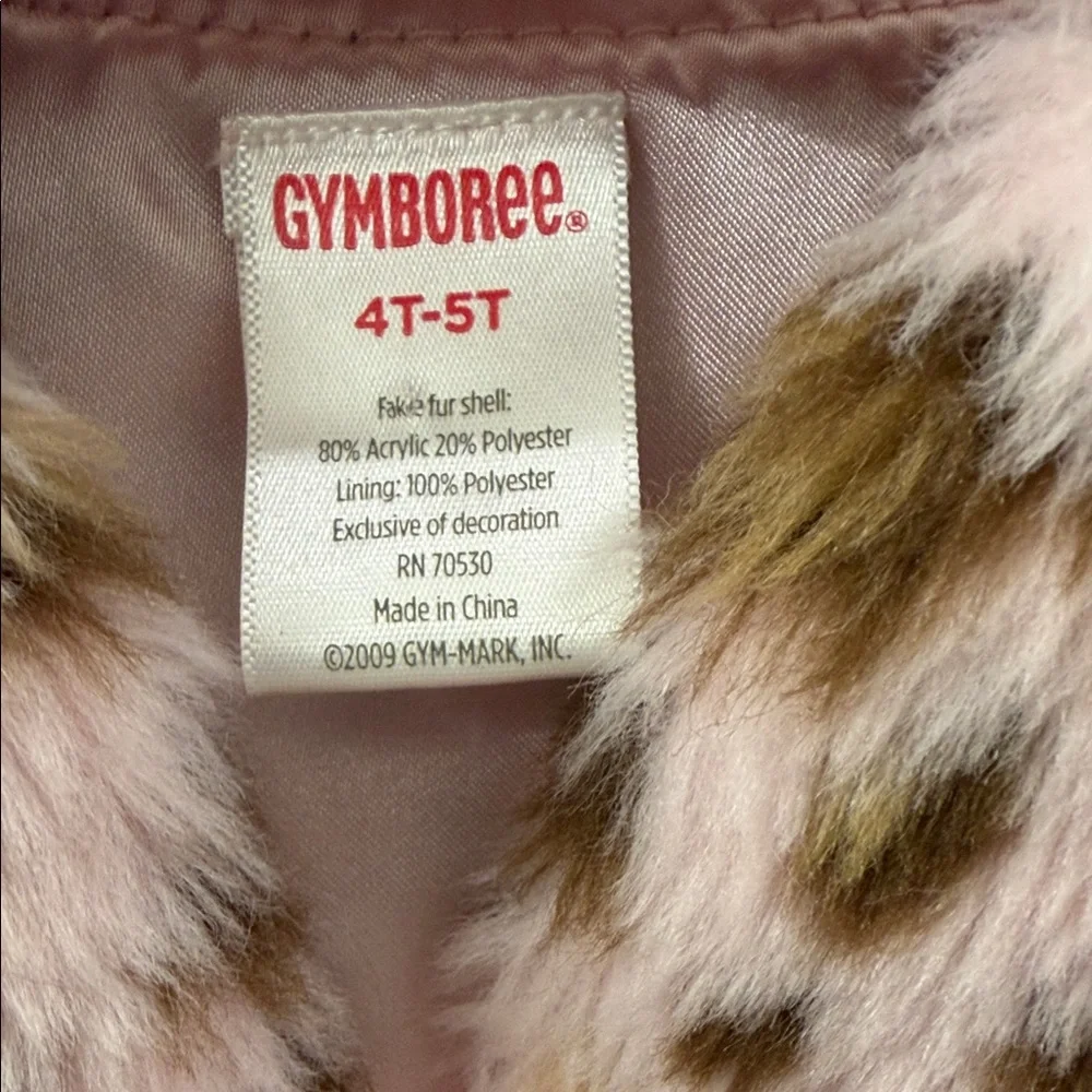 Gymboree Pink and‎ Brown Faux Fur Kids Vest Size 4T-5T